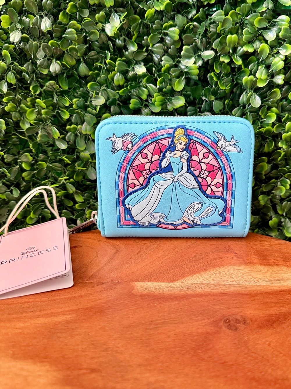 Loungefly Disney Cinderella Stained Glass Portrait Small Zip Wallet